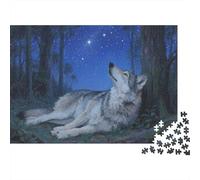Loup grisPuzzle 1000 Pieces Cadeau Unique Jeu Éducatif Défi Jouet À De Qualité Supérieure Peinture Art pour Adultes Et Enfants À Partir De 12 Ans 1000pcs (75x50cm)