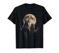 Loup Hibou au Clair de Lune Wildlife Night Forest Nature T-Shirt Graphique avec Valeur