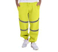 Loup Homme Pantalon de des Pieds avec Rayures réfléchissantes argentées, Ample, décontracté, avec Grandes Poches, Nouvelle Automne et Hiver Pantalon Cargo Homme Travail (Green, M)