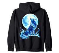 Loup Hurlant À La Lune Bleue Sweat à Capuche