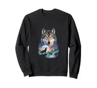 Loup Hurlant à la Lune sous Le Beau Loup Sweatshirt