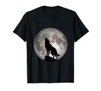 Loup Hurlant à la Lune T-Shirt Graphique avec Valeur