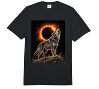 Loup Hurlant à la Lune Total Solar Eclipse Alpha Mountain Comfort Colors Adult Heavyweight T-Shirt