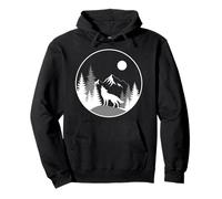 Loup Hurlant forêt Arbres Montagnes Faune Nature extérieur Sweat à Capuche