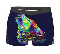Loup Hurlant Homme Boxer Shorts Fitted Caleçon Doux Trunks pour Loisirs Usage Quotidien Travail XXL
