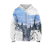 Loup Hurlant Lune 3D Imprimé Femmes/Hommes Complet Fermeture Éclair Haut Cagoule Vie Sauvage Animal Graphique Manches Longes Sweatshirts Vêtements Extérieur Hauts