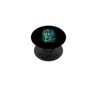 Loup Hurlant Lune forêt Nature Animal Sauvage aurores boréales PopSockets PopGrip Adhésif