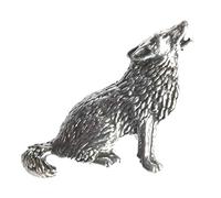 Loup Hurlant " OISEAUX, ANIMAUX & Nature " fait à la main en étain Royaume-Uni Insigne de goupille de revers