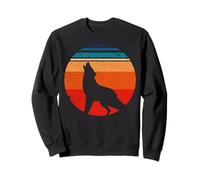 Loup Hurlant Rétro Vintage Amoureux de la Nature Sweatshirt