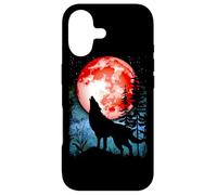 Loup Hurlant Sang Rouge Lune Galaxie étoile Nuit Coque pour iPhone 17