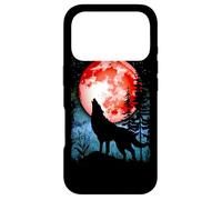 Loup Hurlant Sang Rouge Lune Galaxie étoile Nuit Coque pour iPhone 17 Pro