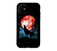 Loup hurle, Sang Rouge, Lune, Galaxie, étoiles, Nuit Coque pour iPhone 11