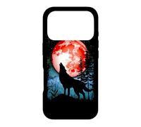 Loup hurle, Sang Rouge, Lune, Galaxie, étoiles, Nuit Coque pour iPhone 17 Pro