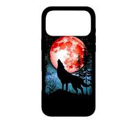 Loup hurle, Sang Rouge, Lune, Galaxie, étoiles, Nuit Coque pour iPhone 17 Pro Max
