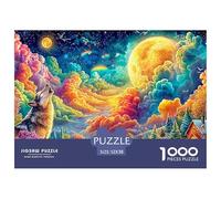 Loup hurle sous Le Ciel Cosmique Vibrant Puzzle De 1000 Pièces Loup Cool Cadeau d'anniversaire Parfait pour Enfants Et Adultes 52x38cm/1000pcs