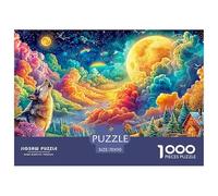 Loup hurle sous Le Ciel Cosmique Vibrant Puzzle De 1000 Pièces Loup Cool Formation Mentale pour Adultes Et Enfants 70x50cm/1000pcs