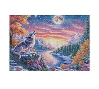 Loup hurle sur Un roc avec des Sommets enneigés Puzzles 300 Pièces pour Adultes Educa Jeu De RéflexionChallenge Créatif Détente Décoration Intérieure Cadeau 300 PCS
