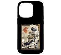 Loup Japonais Drôle Surf Kanagawa Wave Samurai Coque pour iPhone 14 Pro