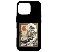Loup Japonais Drôle Surf Kanagawa Wave Samurai Coque pour iPhone 16 Pro