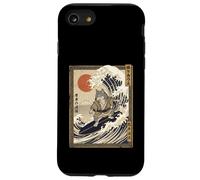 Loup Japonais Drôle Surf Kanagawa Wave Samurai Coque pour iPhone SE (2020) / 7/8