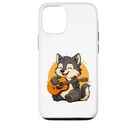 Loup Jouant de la Guitare Graphique Loup garçons Filles Amateurs de Guitare Coque pour iPhone 12/12 Pro