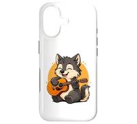 Loup Jouant de la Guitare Graphique Loup garçons Filles Amateurs de Guitare Coque pour iPhone 17
