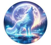 Loup Lumineux Puzzle pour Adultes Puzzle 1000 Pièces Forêt Nocturne Jeu de Puzzle 1000 Pièces Décoration Maison Détente Famille 1000pcs (67.5x67.5cm)