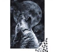Loup Lune Nuit 1000 Pièces Mini Puzzle pour Adultes Jeu Cérébral