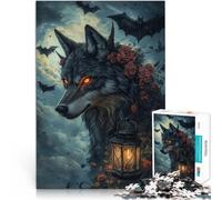 Loup menaçant Puzzle 1000 pièces pour Adultes Jeu Familial Anti-Stress Défi Difficile Collection d'artistes, Beaux-Arts 38x26cm