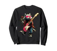 Loup Mignon Jouant de la Guitare Guitariste Animal Saint-Valentin Sweatshirt