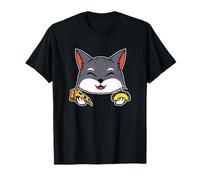 Loup mignon tenant une pizza et un taco T-Shirt