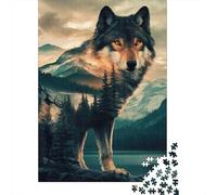 Loup Montagne Forêt 1000 Pièces Mini Puzzle pour Adultes