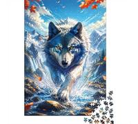 Loup Montagne Rivière Puzzle, 1000 Pièces pour Adultes Haute Qualité