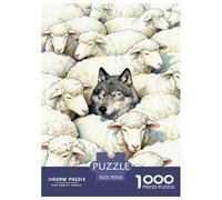 Loup-Mouton Puzzle 1000 Pièces Funny Animaux - Plaisir Détente, Soirée Jeux, Pièces Épaisses Antiglisse, Carton Renforcé, 70x50cm/1000pcs