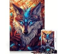 Loup Mystique à Plumes Puzzle de 1000 pièces pour Adolescents Développement de la mémoire Conception Anti-Stress Cadeau touchant (50x75cm)