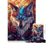 Loup Mystique à Plumes, Puzzle de 1000 pièces pour Adultes, Jeu de réflexion, Cadeau, Moment de Partage, découpe soignée, Surprise d'anniversaire (38x52cm)