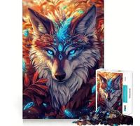Loup Mystique à Plumes, Puzzle de 1000 pièces pour Adultes, Jeu de réflexion, Cadeau, Moment de Partage, découpe soignée, Surprise d'anniversaire (38x52cm)