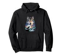 Loup Mystique Hurlant à la Lune Esprit Amoureux des Animaux Nature Sweat à Capuche