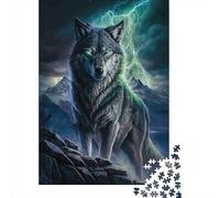 Loup Mythique Debout 1000 Pièces Carton Épais Jeu De Puzzle Senior Jigsaw Enthusiastes Décompression Concentration Décoration Murale 70x50cm/1000pcs