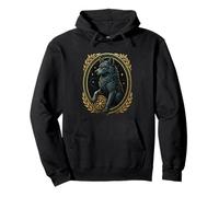 Loup Nordique avec Helm of Awe Aegishjalmur Runes Viking Sweat à Capuche
