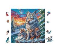 Loup Pack 100 Pieces Casse-tête Famille en Voitureton Épais Anti-Déchirure Difficulté Moyenne Jeu De Société Anti-Stress Loisir Créatif Pas Cher Premium 28x28cm