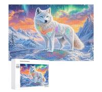 Loup Pack dans Sunset Snowy Mountains Puzzle 1000 Pièces pour Famille Activité De Groupe Coopération Familiale Cadeau pour Réunion 1000 PCS