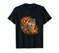 Loup Parmi Champignons Rouges des Bois T-Shirt
