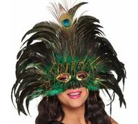 Boland Loup Peacock Queen avec paillettes, plumes et guirlandes – Vert (Anis, Menthe, Eau)
