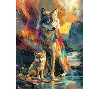 Loup Peinture Numero Adulte-Animaux 2 Peinture par Numéro Adultes débutants, avec Peinture Pinceaux et Acryliques Bricolage Peintures Kits d'Art, par Décoration Murale Cadeaux Femme 50x70cm n0n0-954