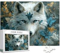 Loup Puzzle 1000 Pièces Adultes, 5D DIY Puzzle Animal Couleur Puzzles, Jigsaw Jeu éducatif effrayant, Ddifficile pour Adultes avec Emballage Cadeau for Decoration Chambre Murale, Cadeau Homme,Model429