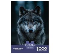 Loup Puzzle 1000 Pièces Animaux Sauvages -soirée Jeu Esprit Puzzle, Pièce Épaisses Antiglisse, Poster & Boîte Cadeau, 70x50cm/1000pcs