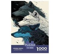 Loup Puzzle 1000 Pieces Cadeau Unique Animaux Jeu Éduchatif Challenge Toy À De Qualité Supérieure Peinture Art pour Adultes Et Enfants À Partir De 12 Ans 38x26cm/1000pcs