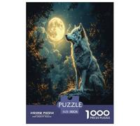 Loup Puzzle 1000 Pieces Cadeau Unique Jeu Éduchatif Challenge Toy À De Qualité Supérieure Peinture Art pour Adultes Et Enfants À Partir De 14 Ans 38x26cm/1000pcs