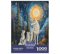 Loup Puzzle 1000 Pieces Cadeau Unique Jeu Éduchatif Challenge Toy À De Qualité Supérieure Peinture Art pour Adultes Et Enfants À Partir De 12 Ans 70x50cm/1000pcs